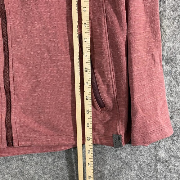 LL Bean Womens Jacket Medium Maroon Red Full Zip Long Sleeve Knit - Picture 5 of 9